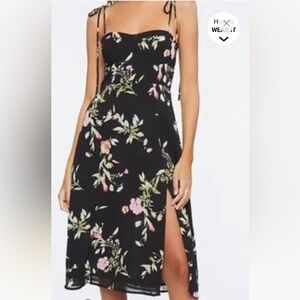 Black floral sweetheart dress new with Tags